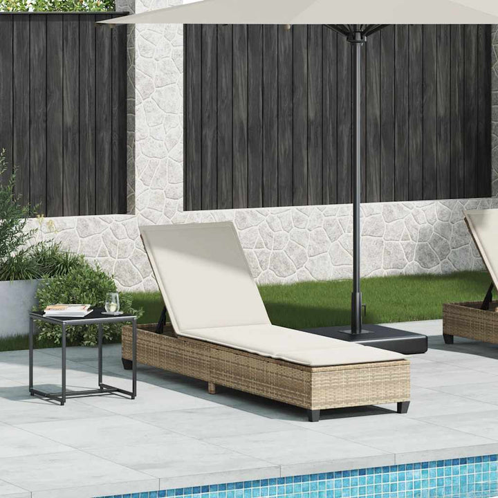 liggestol med hynder 55x200x25,5 cm polyrattan beige