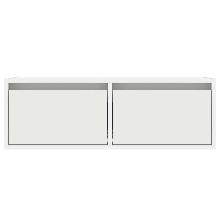 tv-skab med LED-lys 75x35,5x25 cm hvid