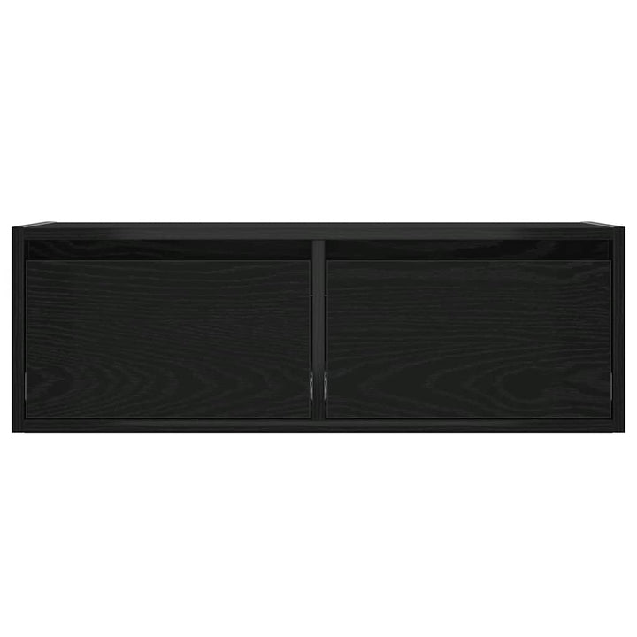 tv-skab med LED-lys 75x35,5x25 cm sort-eg