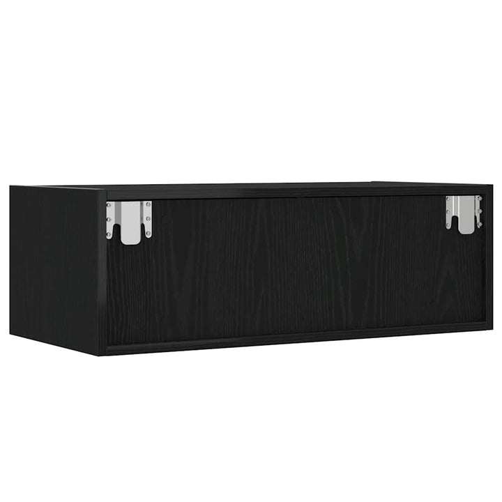 tv-skab med LED-lys 75x35,5x25 cm sort-eg