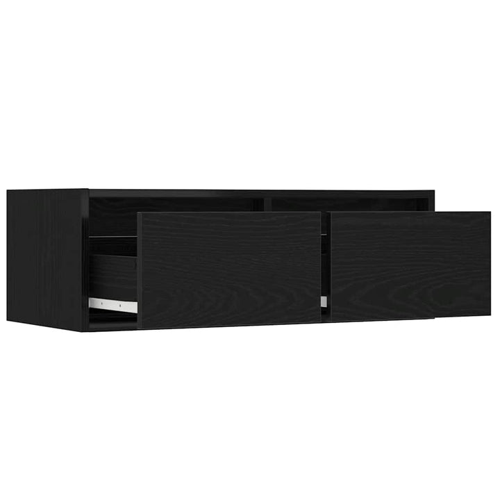 tv-skab med LED-lys 75x35,5x25 cm sort-eg
