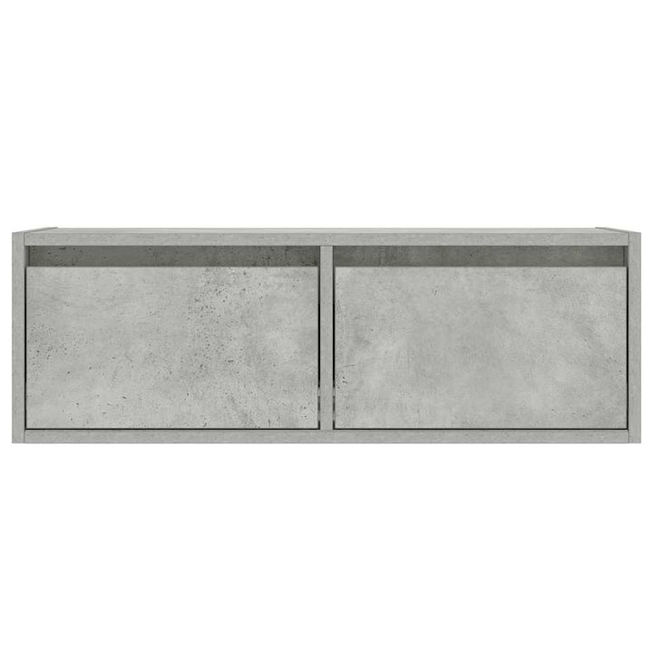 sengebord med LED-lys 75x35,5x25 cm betongrå