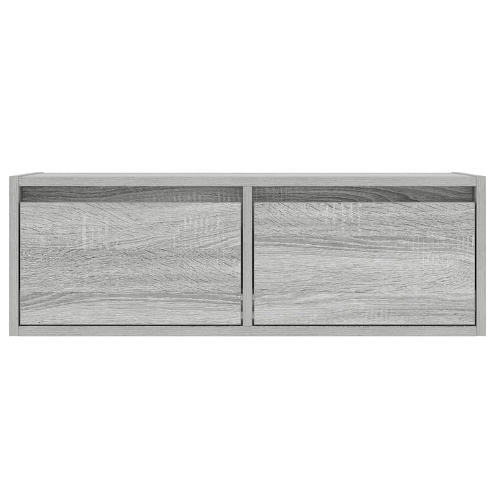 tv-bord med LED-lys 75x35,5x25 cm grå sonoma-eg