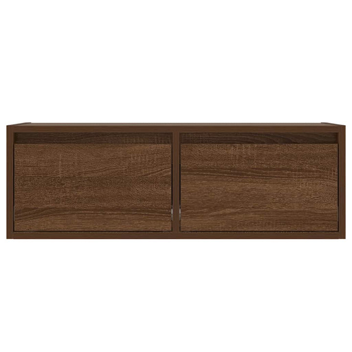 tv-bord med LED-lys 75x35,5x25 cm brun egetræsfarve