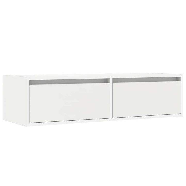 tv-skab med LED-lys 100X35,5x25 cm hvid
