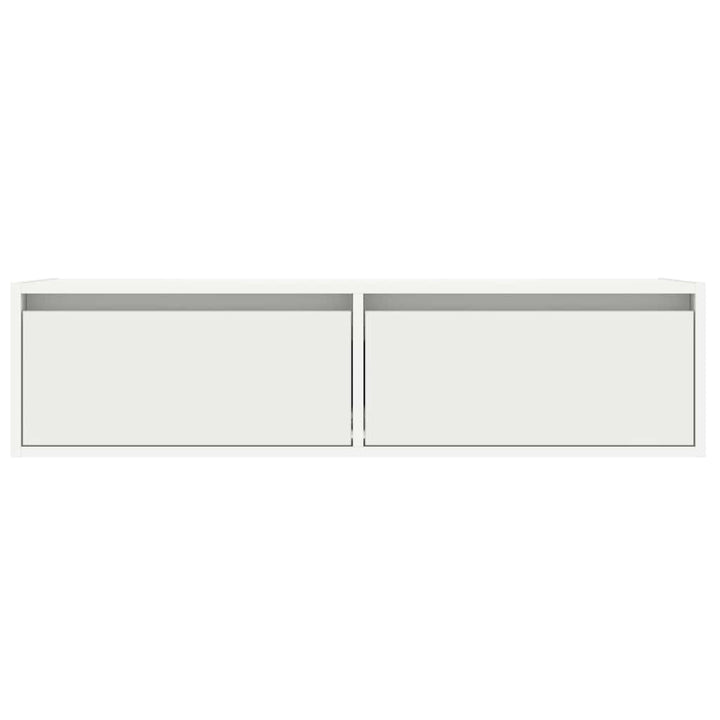 tv-skab med LED-lys 100X35,5x25 cm hvid