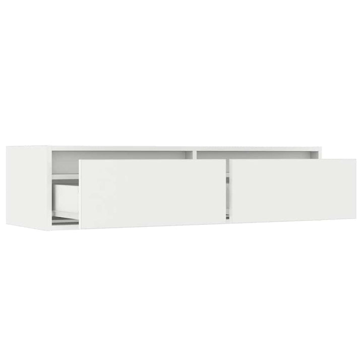 tv-skab med LED-lys 100X35,5x25 cm hvid