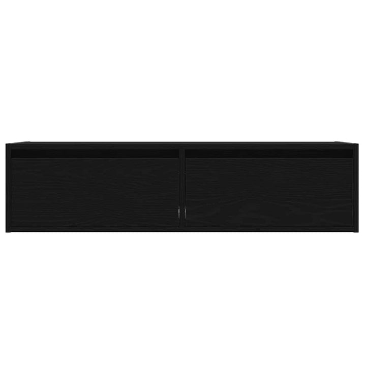 tv-skab med LED-lys 100X35,5x25 cm sort-eg