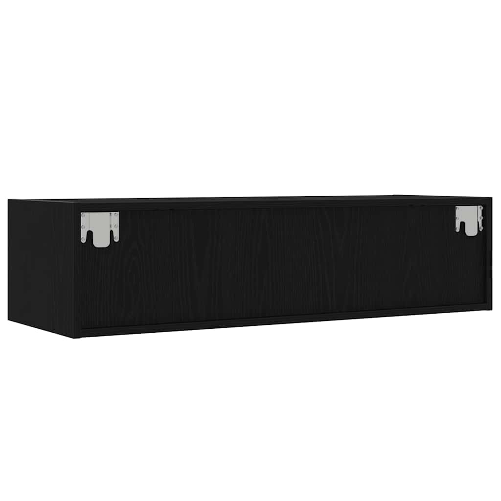 tv-skab med LED-lys 100X35,5x25 cm sort-eg