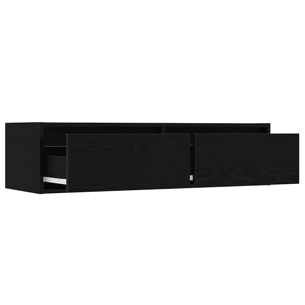 tv-skab med LED-lys 100X35,5x25 cm sort-eg