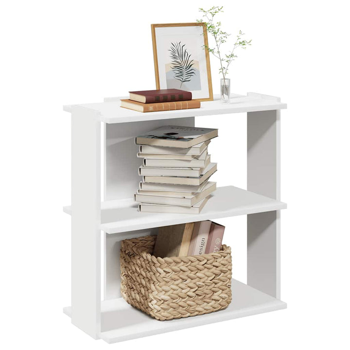 bogreol med 3 hylder 60x30x60 cm konstrueret træ hvid