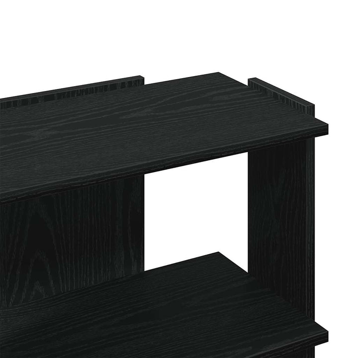 bogreol med 3 hylder 60x30x60 cm konstrueret træ sort