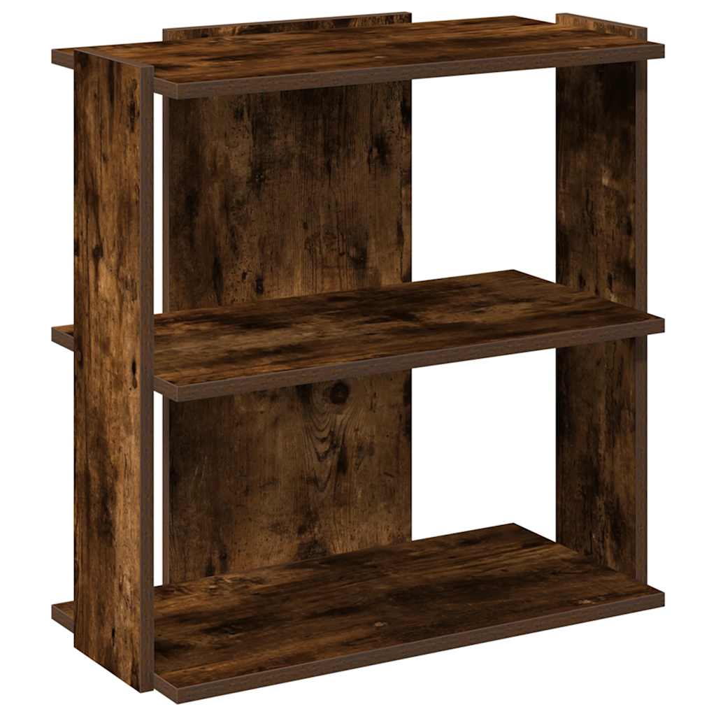 bogreol 60x30x60 cm 3 hylder konstrueret træ røget eg