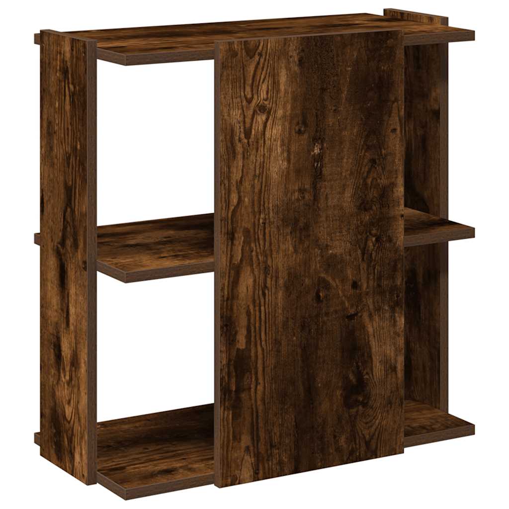 bogreol 60x30x60 cm 3 hylder konstrueret træ røget eg