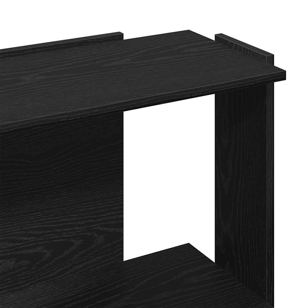 bogreol med 3 hylder 60x30x80 cm konstrueret træ sort