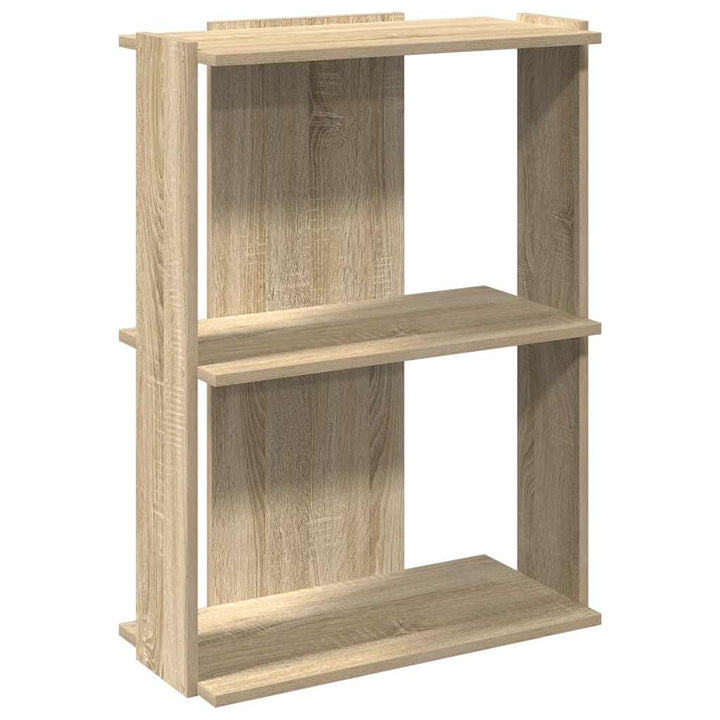 bogreol 60x30x80 cm 3 hylder konstrueret træ sonoma-eg