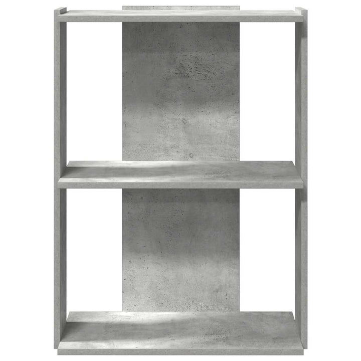 bogreol 60x30x80 cm 3 hylder konstrueret træ betongrå