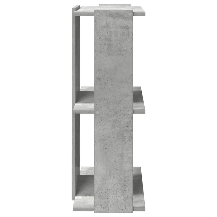 bogreol 60x30x80 cm 3 hylder konstrueret træ betongrå