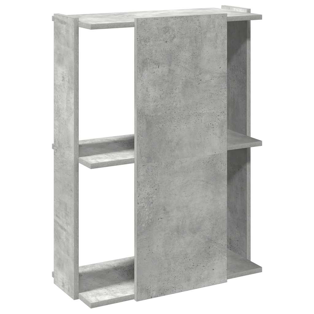 bogreol 60x30x80 cm 3 hylder konstrueret træ betongrå