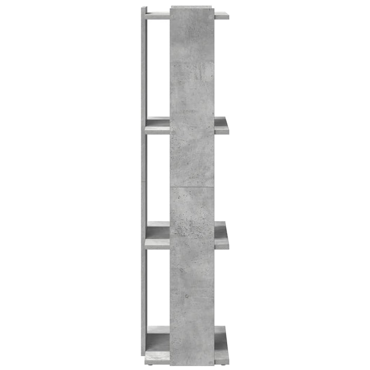 bogreol 60x30x120 cm 3 hylder konstrueret træ betongrå