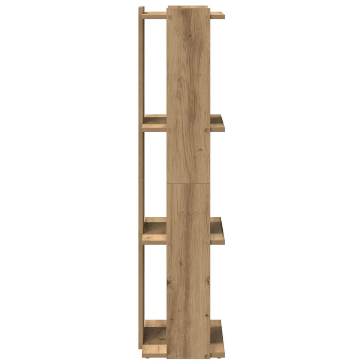 bogreol med 3 hylder 60x30x120 cm konstrueret træ egetræsfarvet