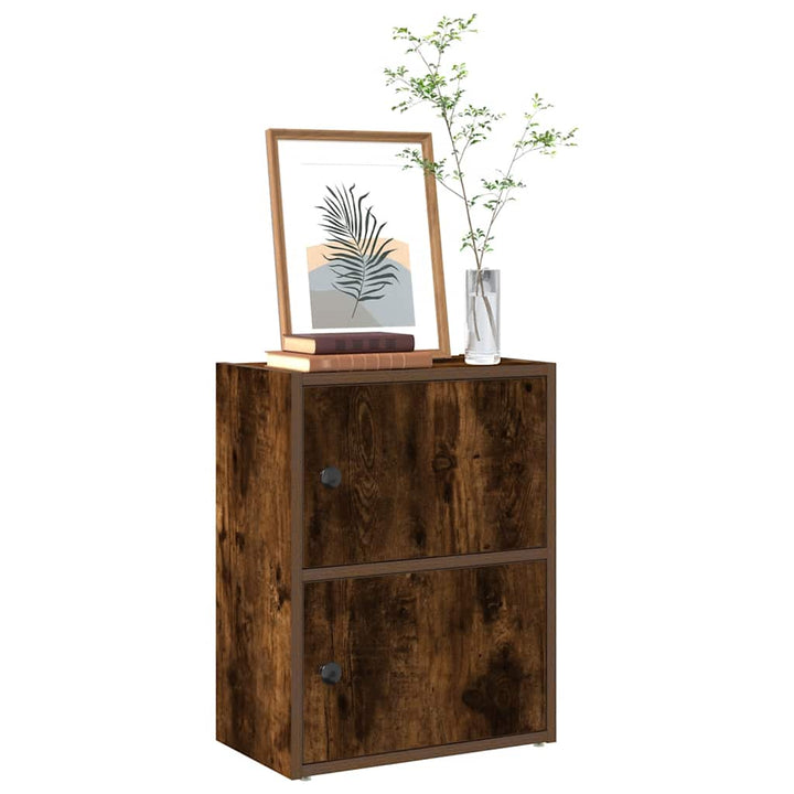 bogreol 40x24x52 cm konstrueret træ røget egetræsfarve