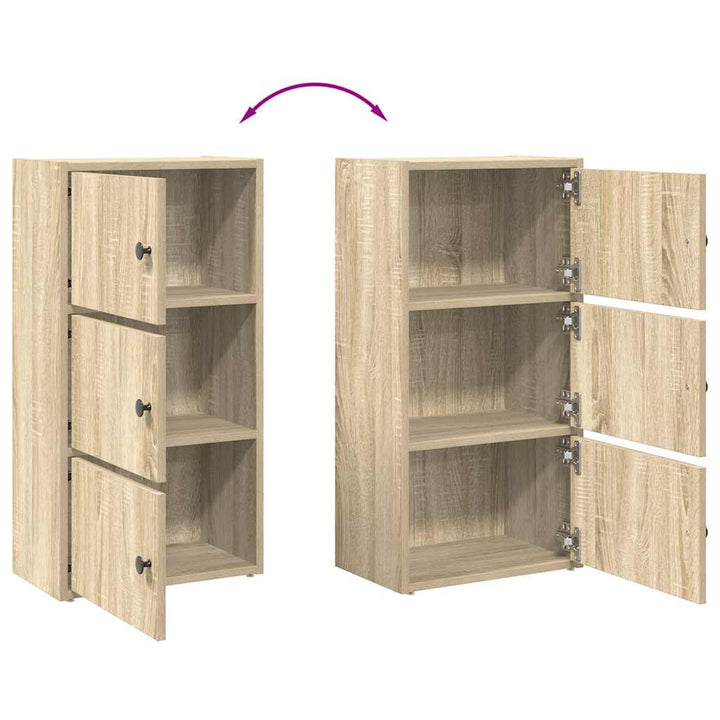 bogreol 40x24x77 cm konstrueret træ sonoma-eg