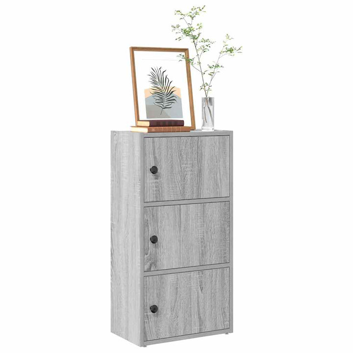 bogreol 40x24x77 cm konstrueret træ grå sonoma-eg