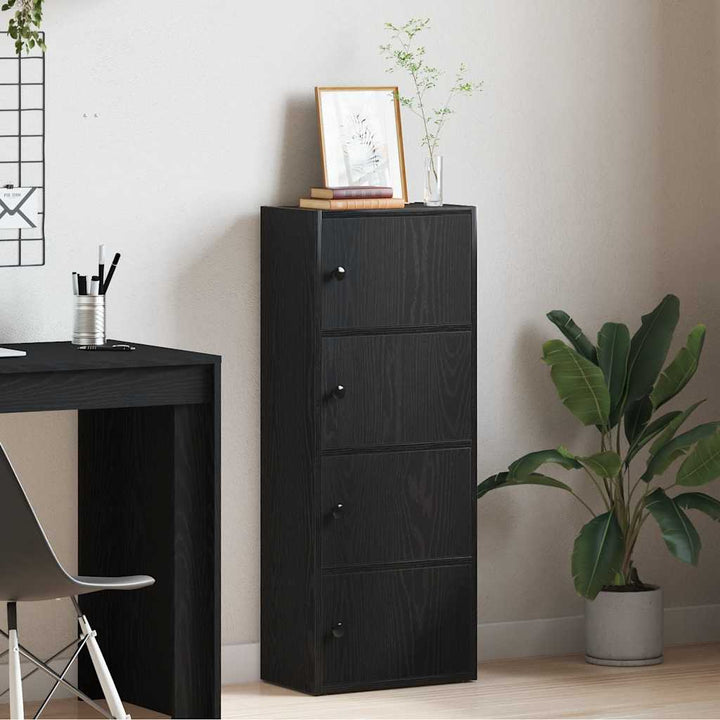 bogreol 40x24x102 cm konstrueret træ sort-eg