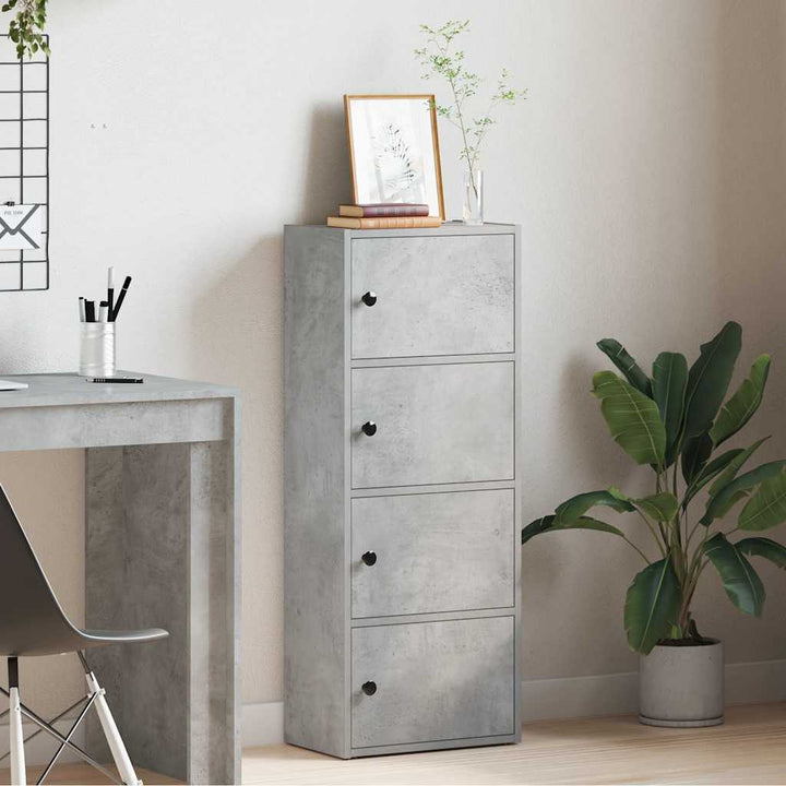 bogreol 40x24x102 cm konstrueret træ betongrå