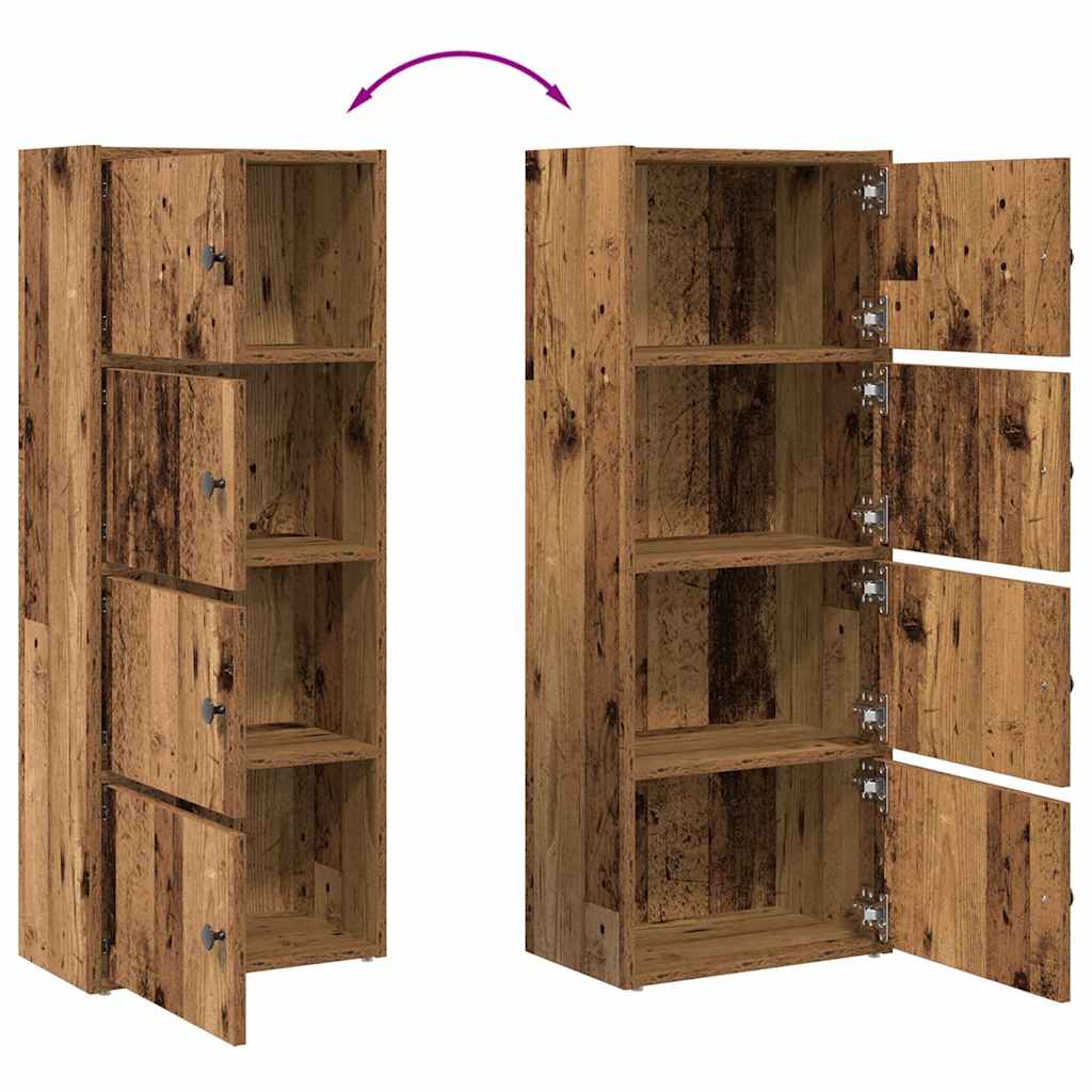 bogreol 40x24x102 cm konstrueret træ antikt træ