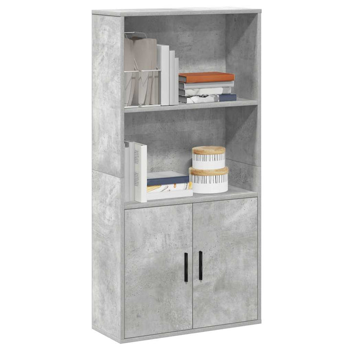 bogreol 60x24x120 cm konstrueret træ betongrå