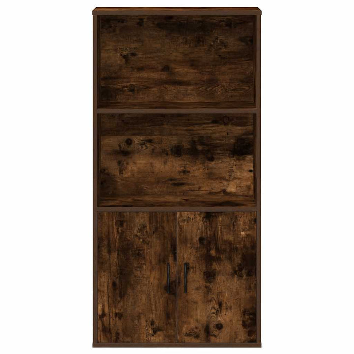 bogreol 60x24x120 cm konstrueret træ røget egetræsfarve