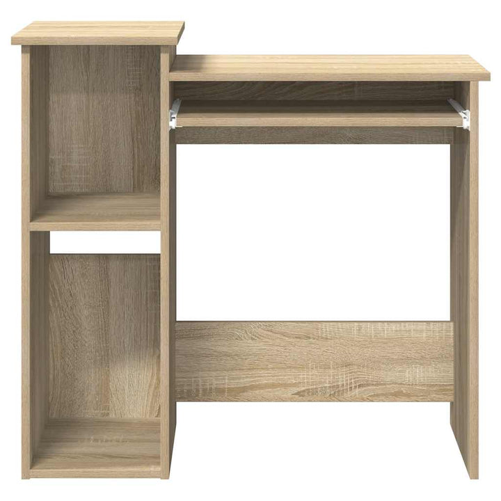 skrivebord m. hylder 84x40x78 cm konstrueret træ sonoma-eg