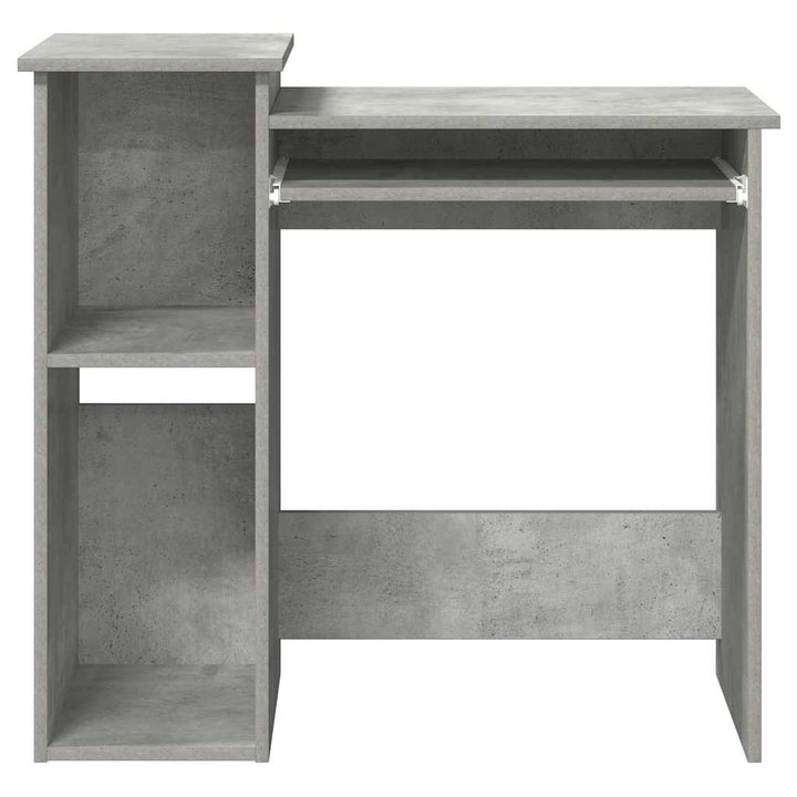 skrivebord m. hylder 84x40x78 cm konstrueret træ betongrå