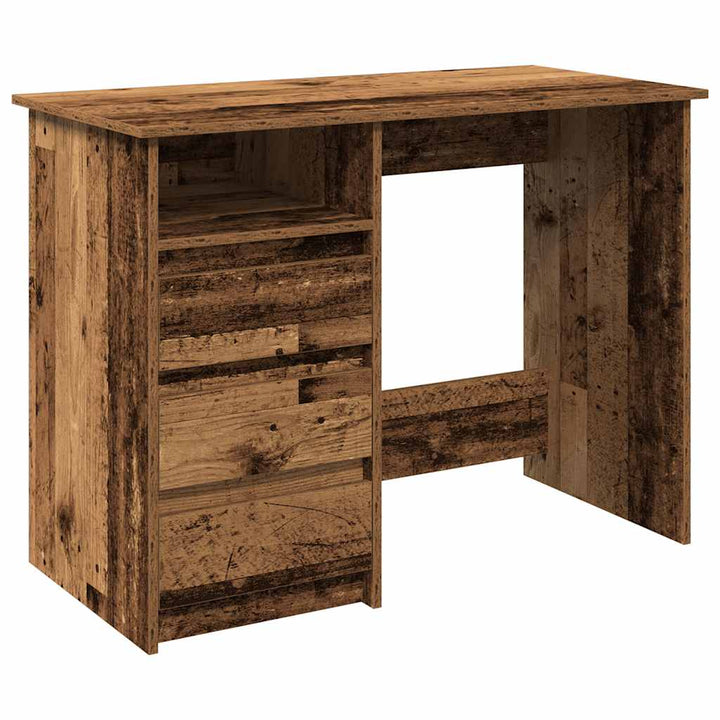 skrivebord 102x50x75 cm konstrueret træ antikt træ