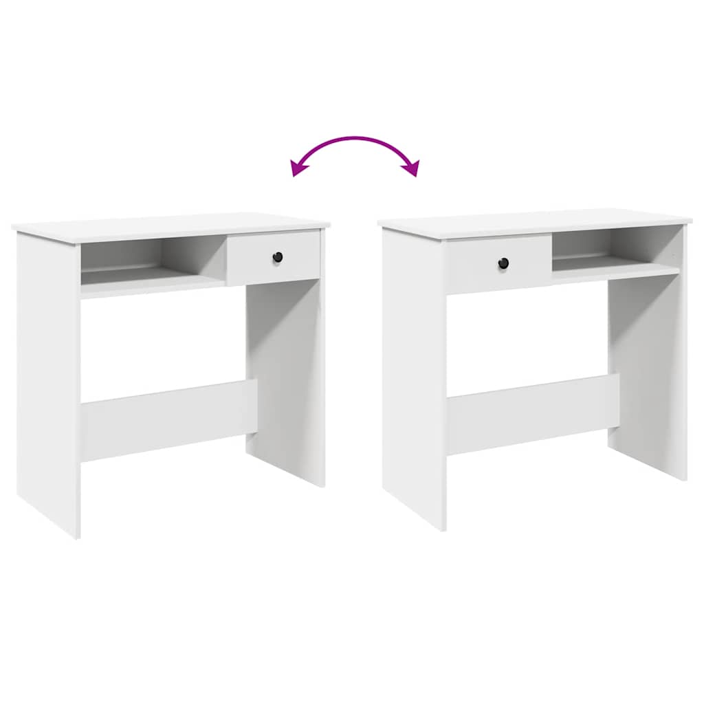 skrivebord 80x40x75 cm konstrueret træ hvid
