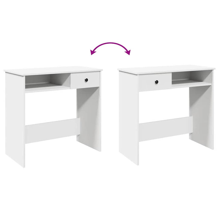 skrivebord 80x40x75 cm konstrueret træ hvid