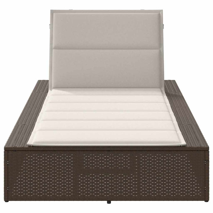 solseng med flydende hynde polyrattan brun