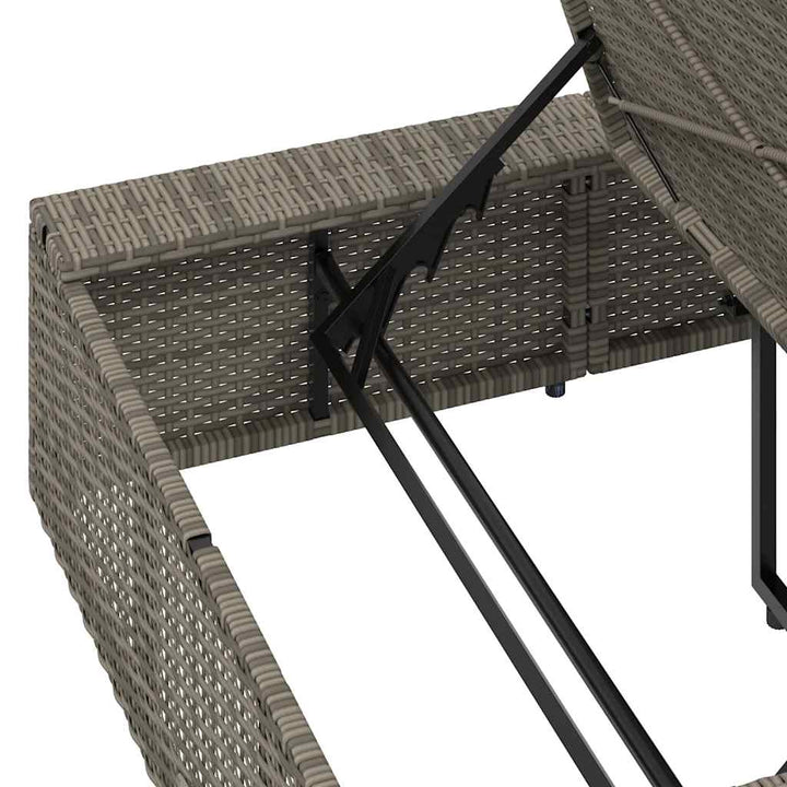 solseng med flydende hynde polyrattan grå