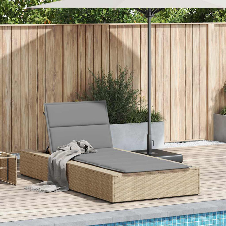 solseng med flydende hynde polyrattan beige