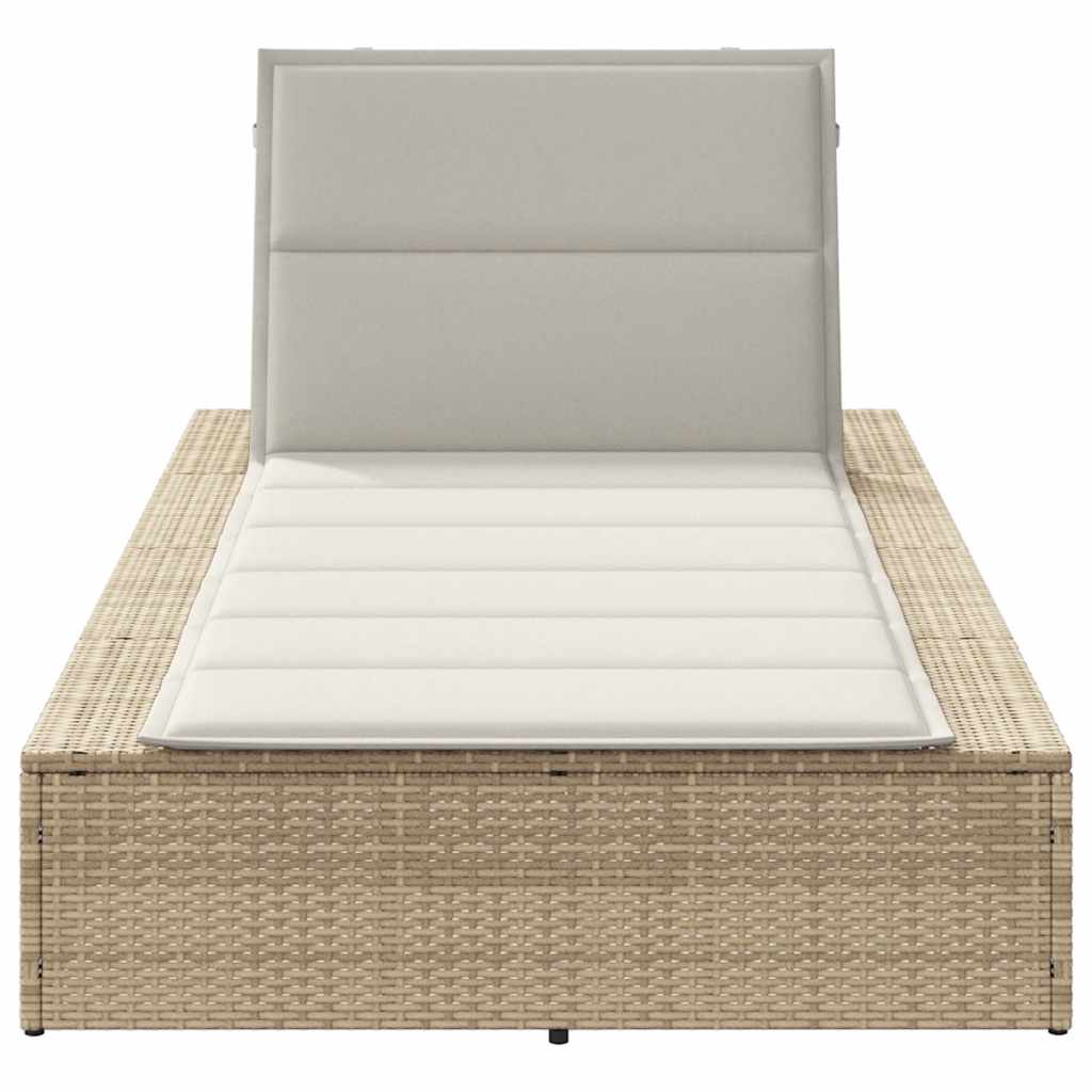 solseng med flydende hynde polyrattan beige