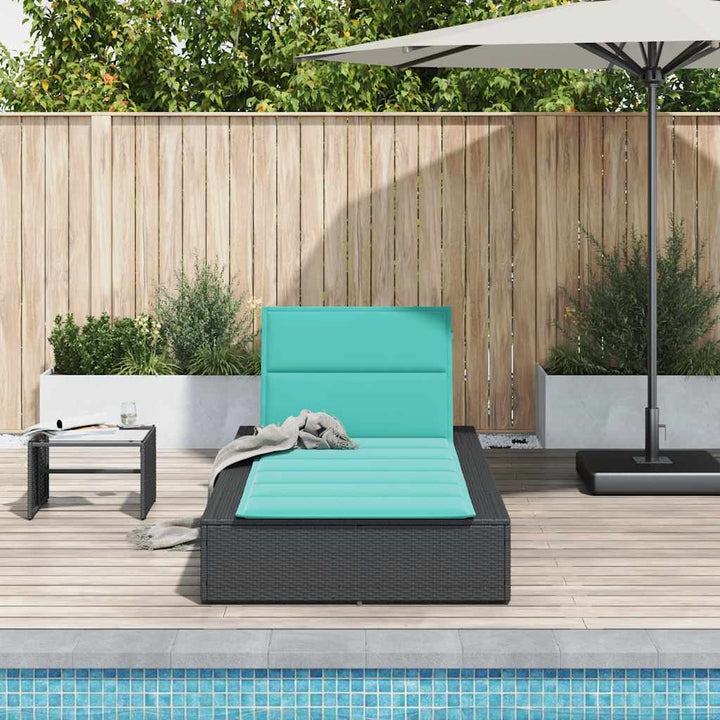 solseng med flydende hynde polyrattan sort