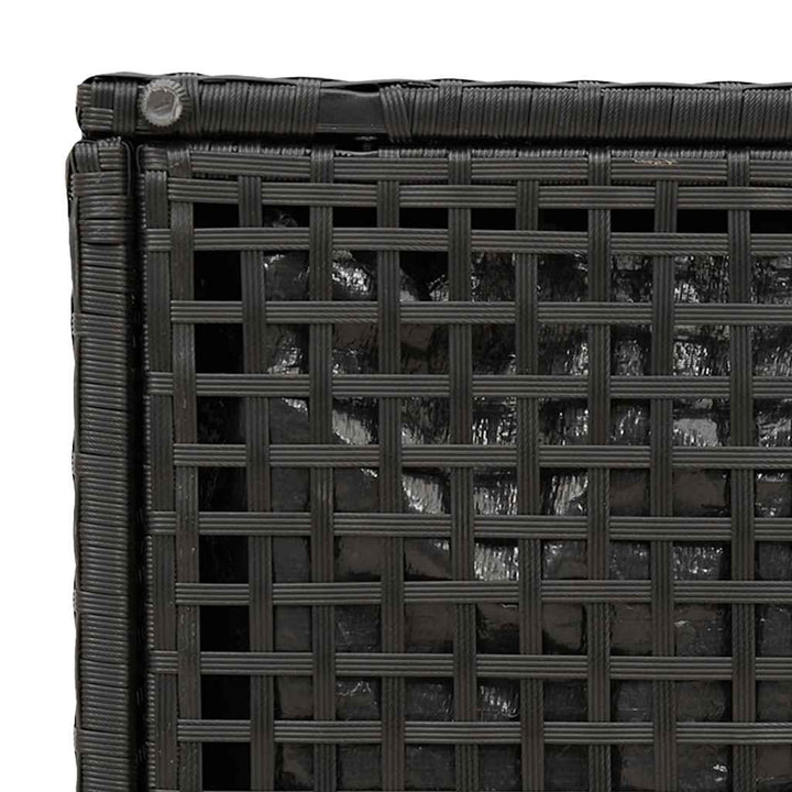 havestole med hynder 2 stk. 40x40x43 cm polyrattan sort