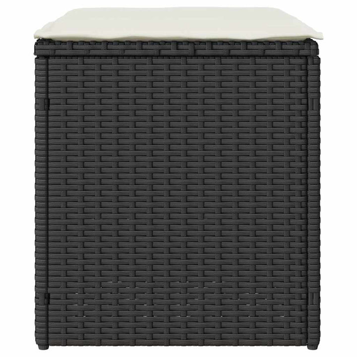 havestole med hynder 2 stk. 40x40x43 cm polyrattan sort