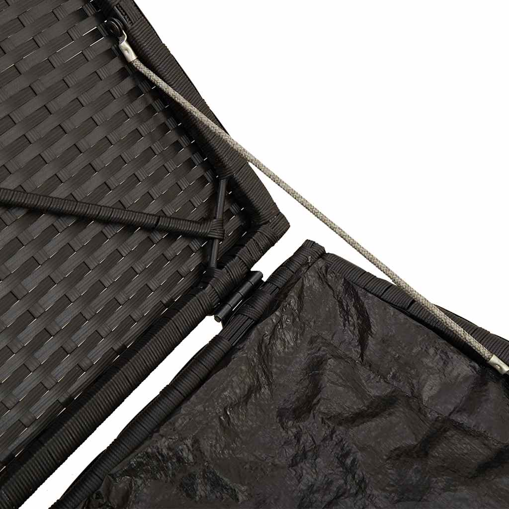 havestole med hynder 2 stk. 40x40x43 cm polyrattan sort