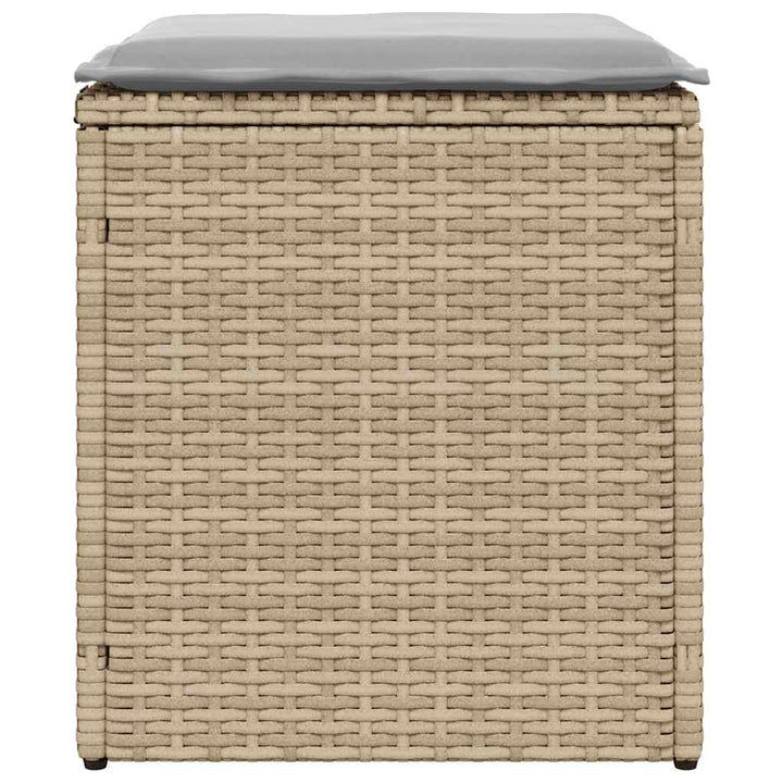 havestole med hynder 2 stk. 40x40x43 cm polyrattan beige