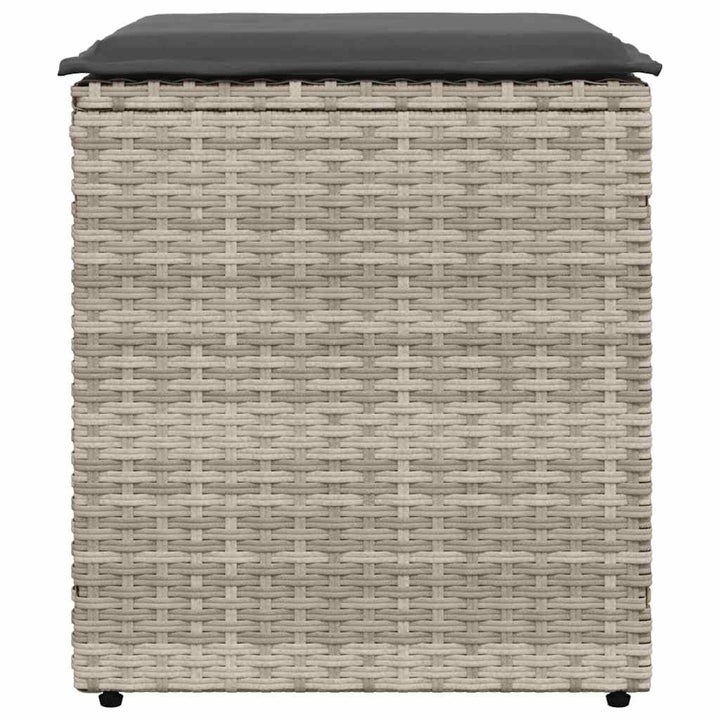 havestole med hynder 2 stk. 40x40x43 cm polyrattan lysegrå