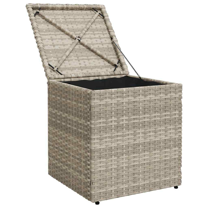 havestole med hynder 2 stk. 40x40x43 cm polyrattan lysegrå