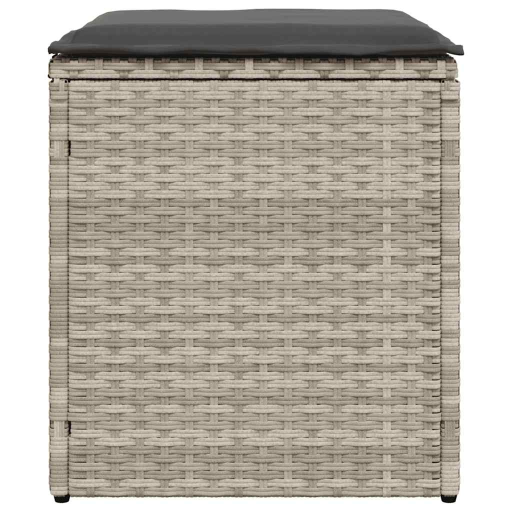 havestole med hynder 2 stk. 40x40x43 cm polyrattan lysegrå
